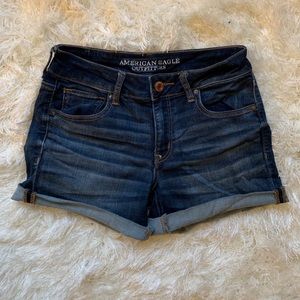 American Eagle Super Stretch Denim Midi Shorts